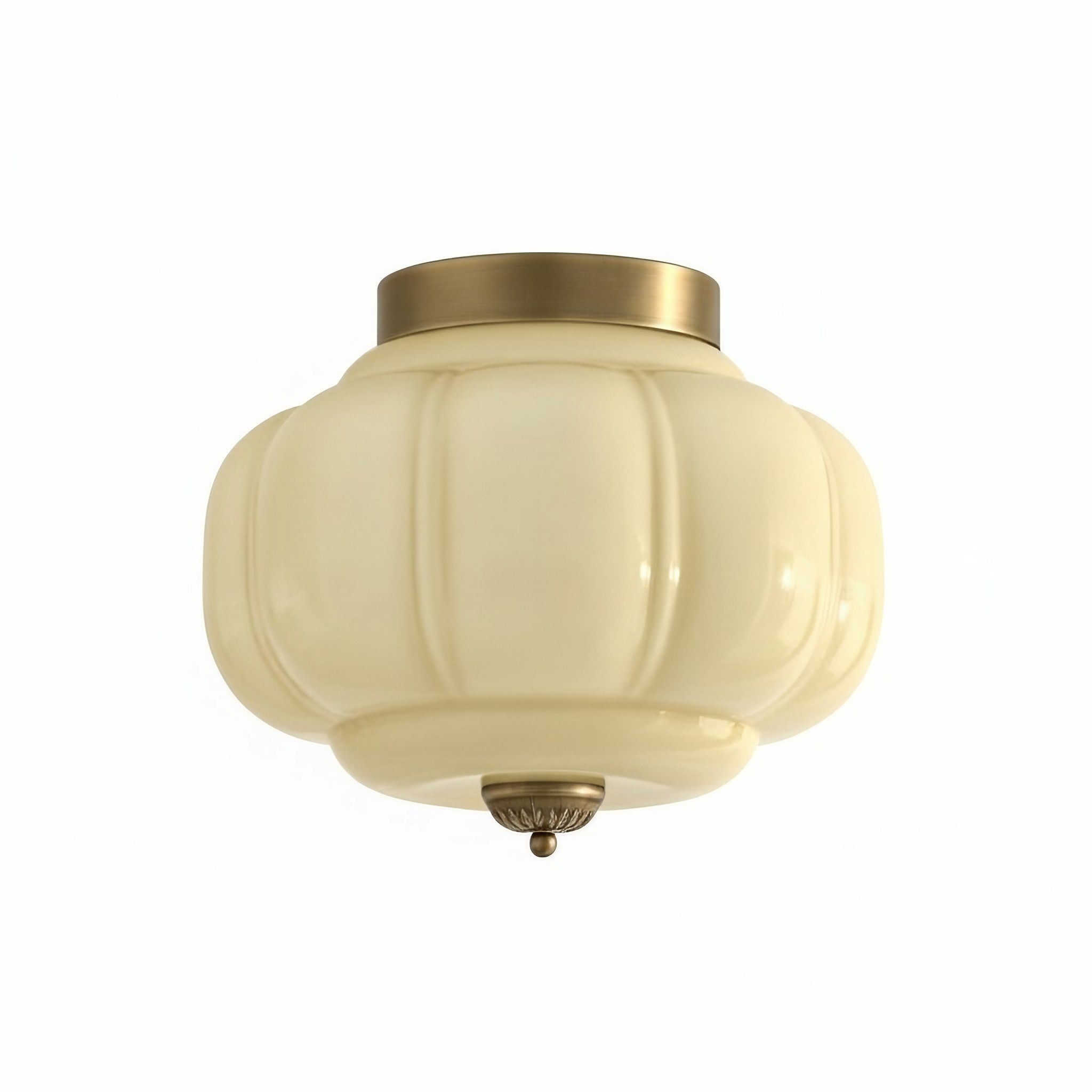 Vintage Eloise Milk Glass Flush Mount Ceiling Light - Vintage Charm Soft Glow