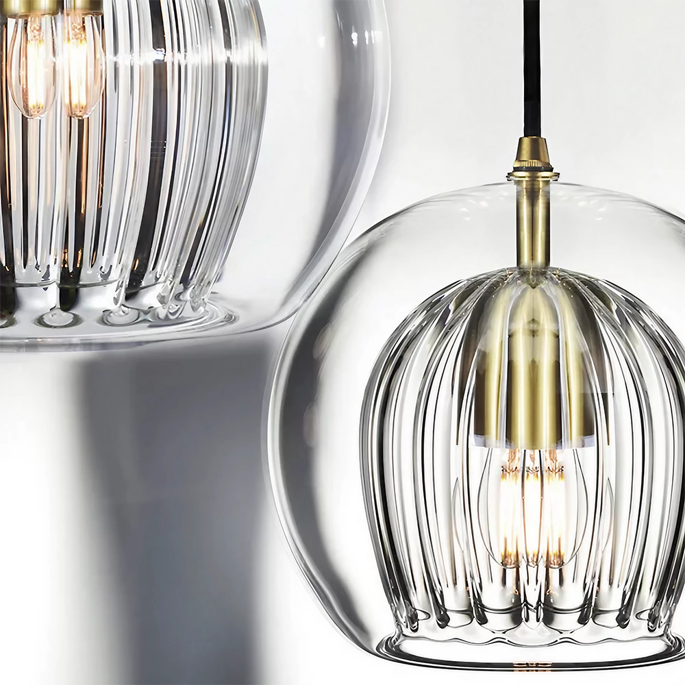 Modern Pleated Glass Pendant Light