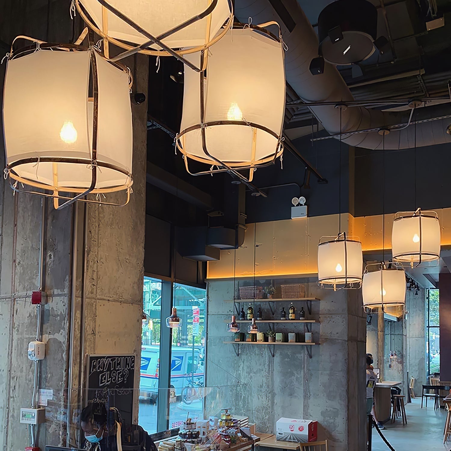 Straight Hollow Tulle Pendant Lighting