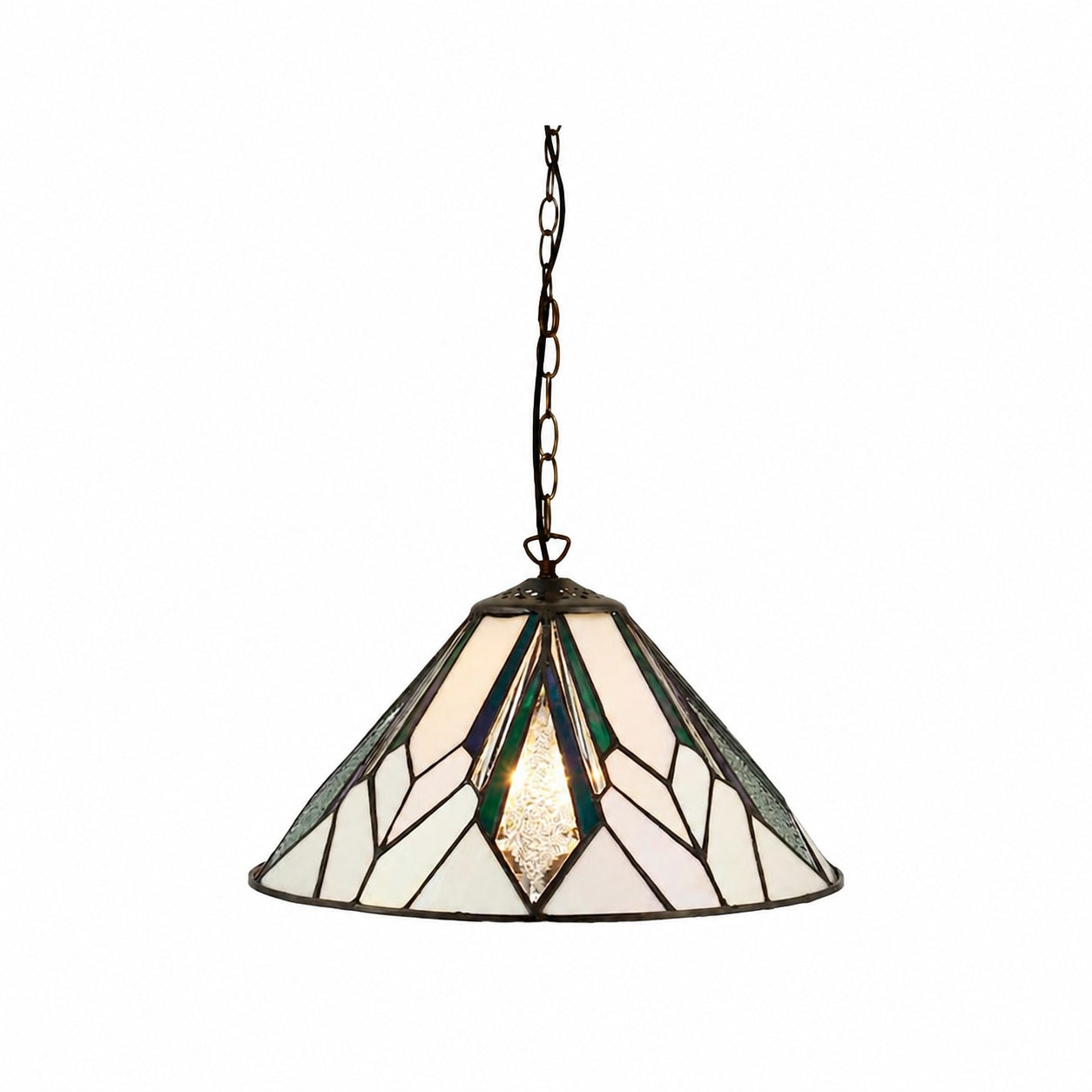 TF Astoria Tiffany Ceiling Pendant – Dimpled Geometric Glass Design for Living Room