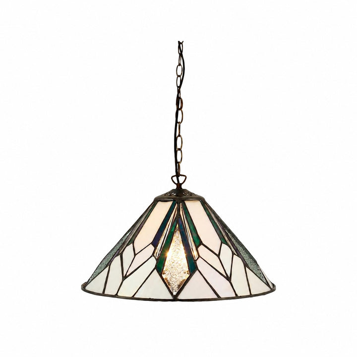 TF Astoria Tiffany Ceiling Pendant – Dimpled Geometric Glass Design for Living Room