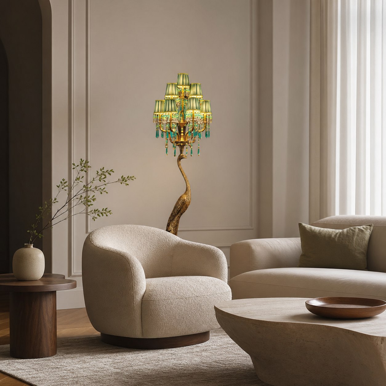 Perky Peacock Floor Lamp