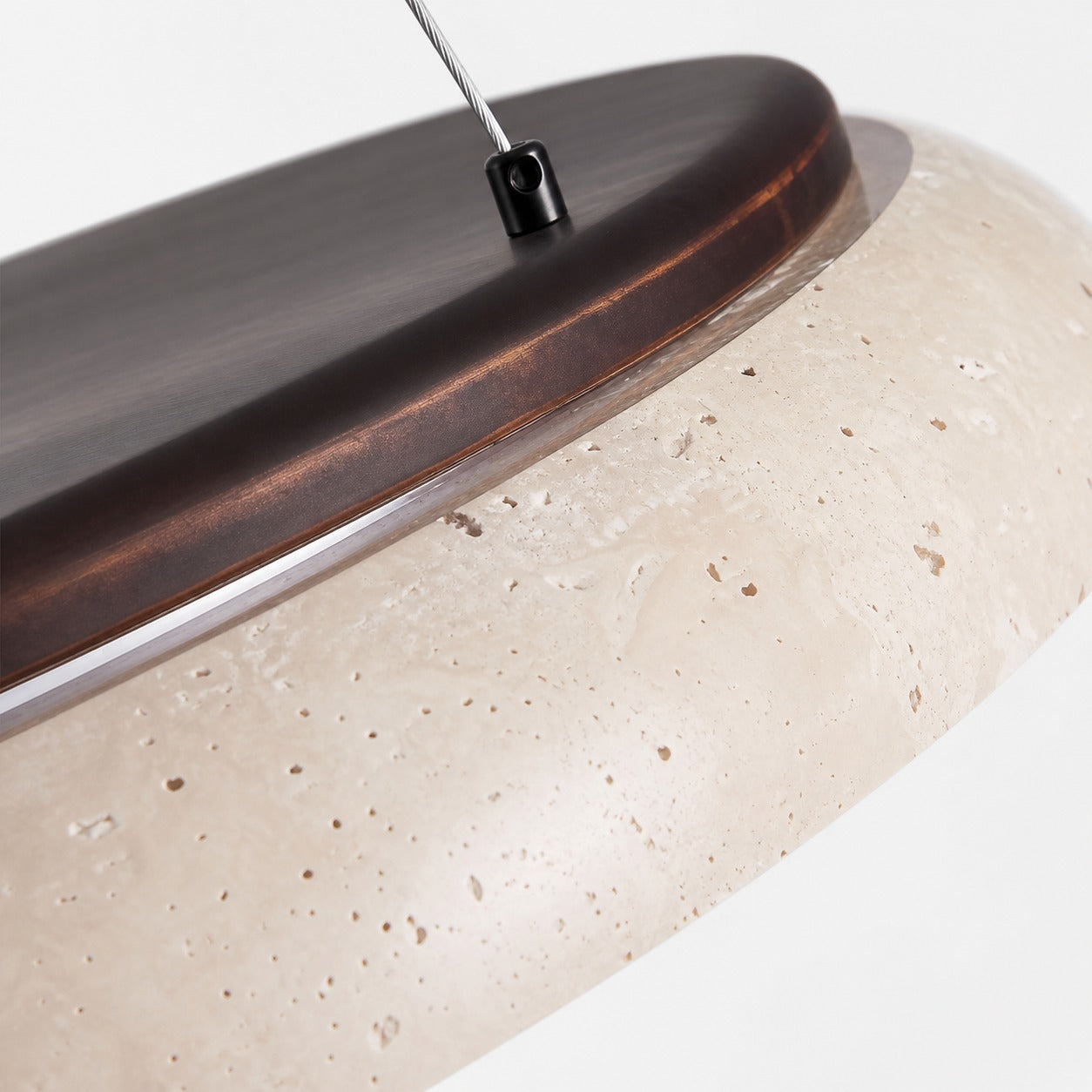 Torvella Travertine Ring Pendant Light - Minimalist Sculptural Lamp for Modern Interiors