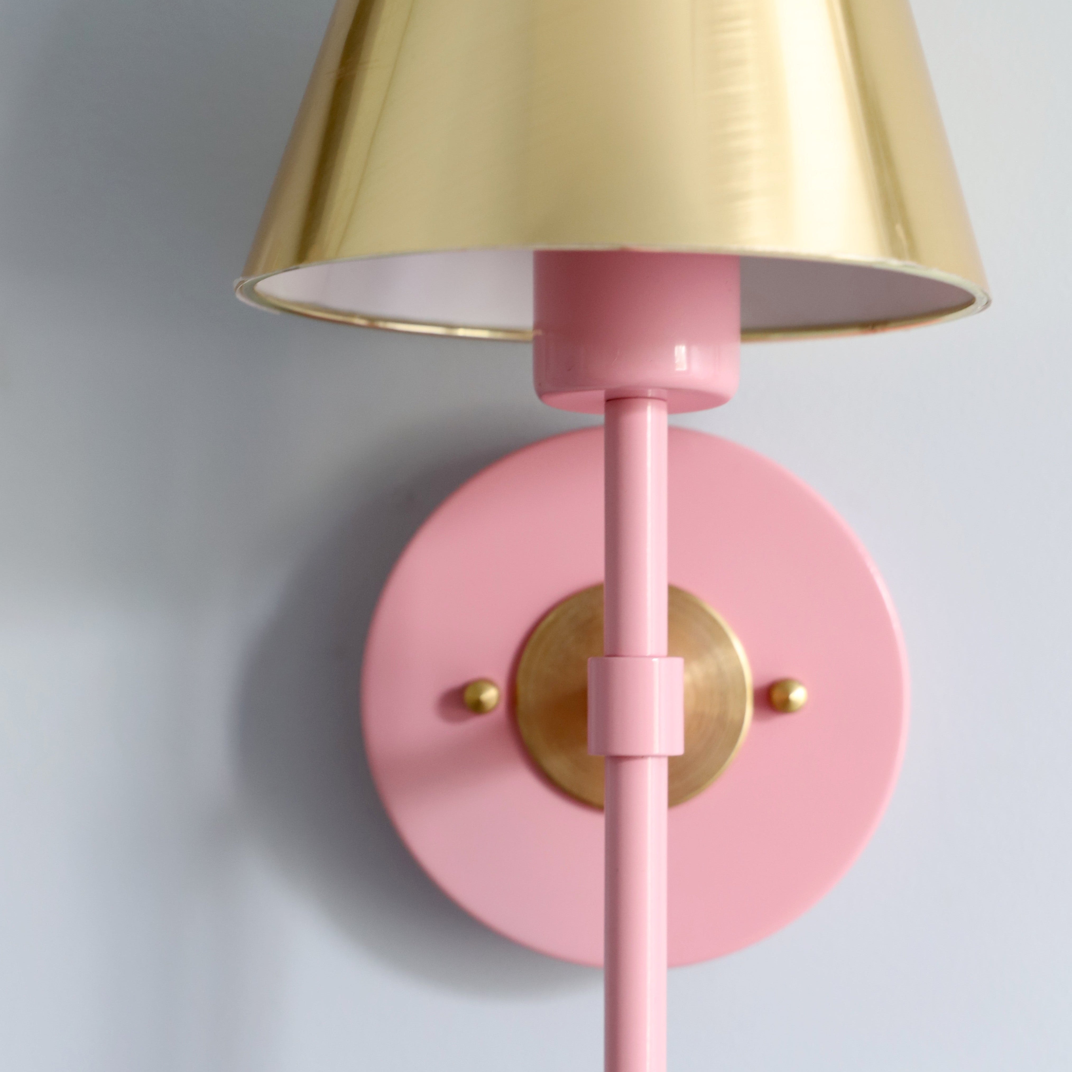 Colorful Single Light Wall Sconce - Brass Accent for Bathroom & Hallway