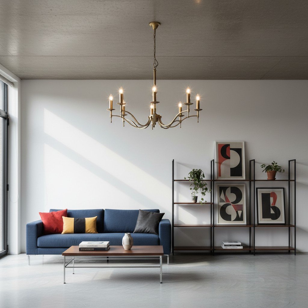 Tela Brass and Nickel Chandelier – Elegant Multi-Light Fixture for Foyers and Kitchens