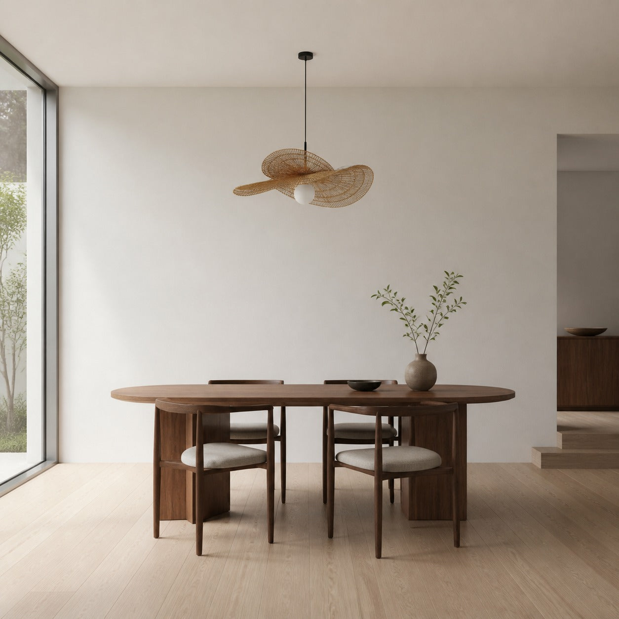 Florevian Tiered Shade Pendant Light with Woven Textured Design for Dining Room