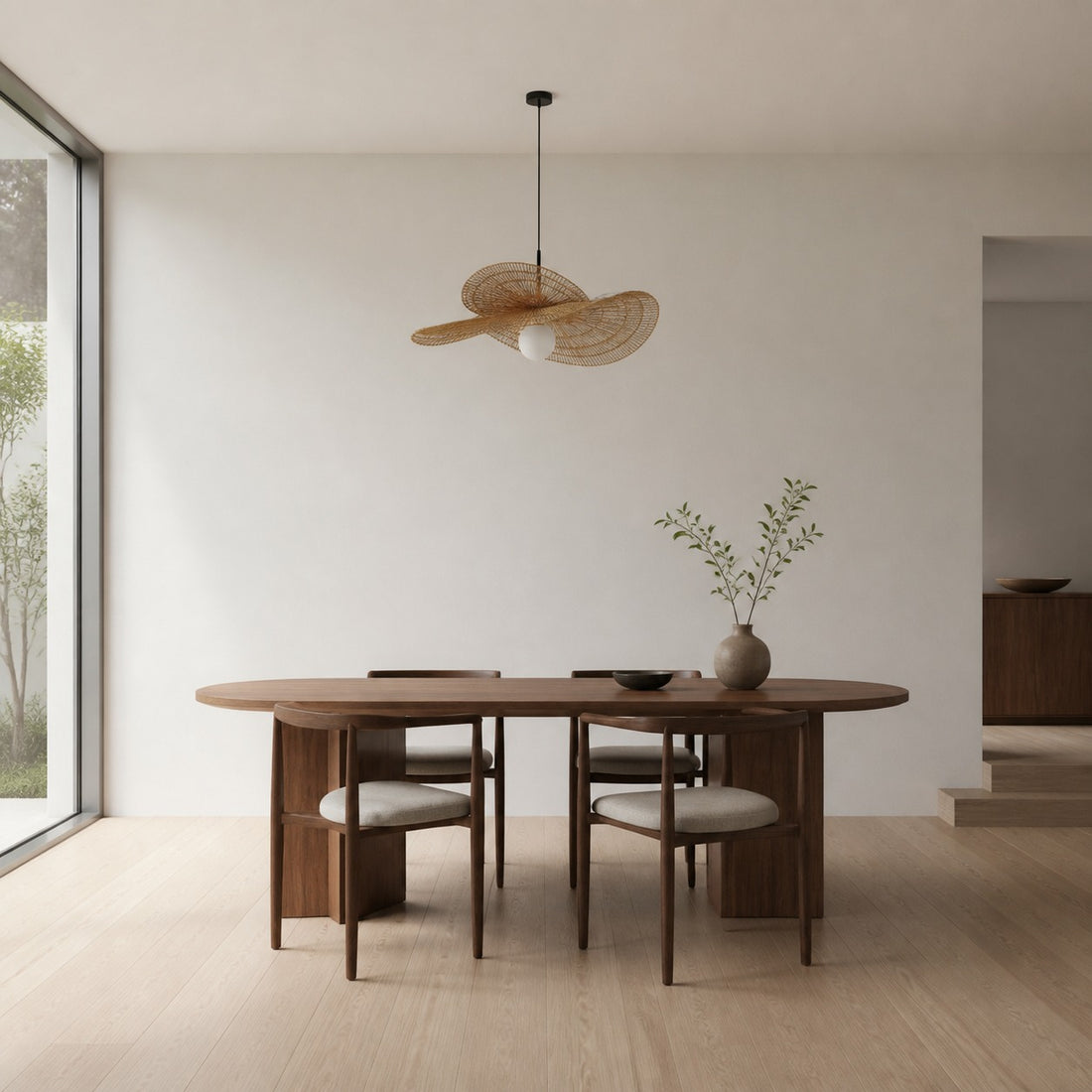 Florevian Tiered Shade Pendant Light with Woven Textured Design for Dining Room