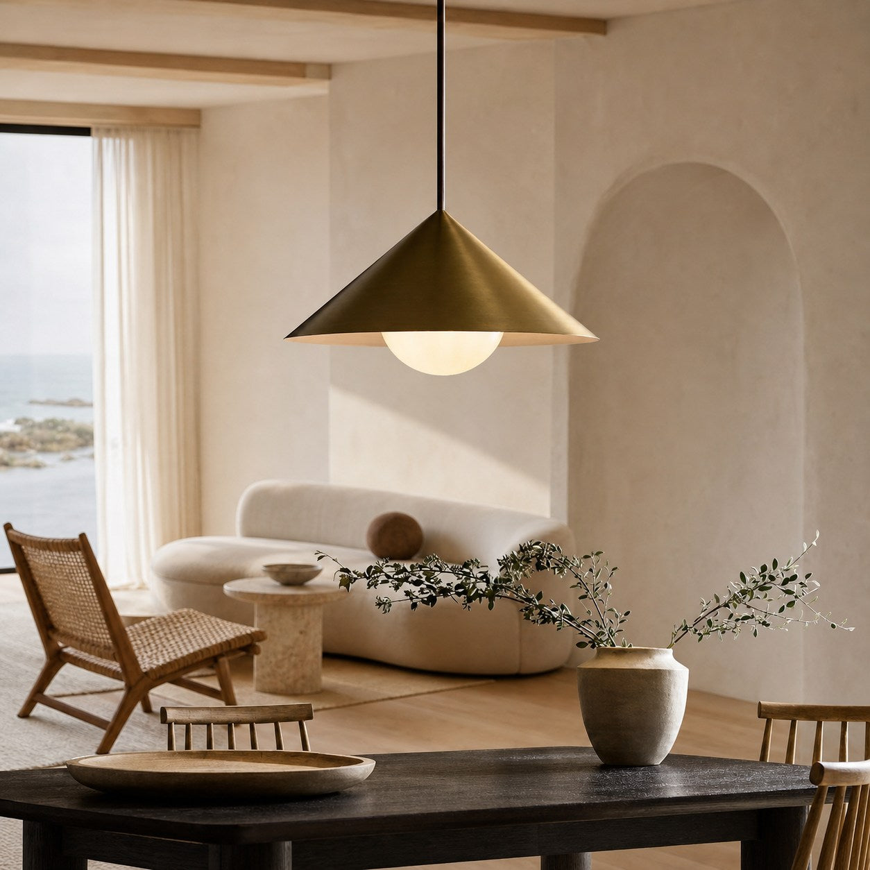 Brivana Adjustable Pendant – Cone Shade Light for Kitchen or Dining