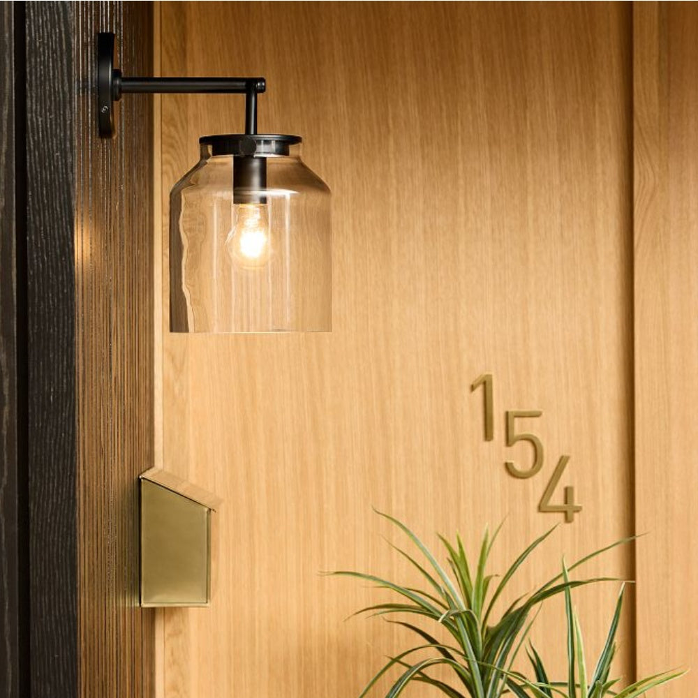 Modern Bell Jar Glass Sconce - Nordic Matte Metal Wall Light Outdoor