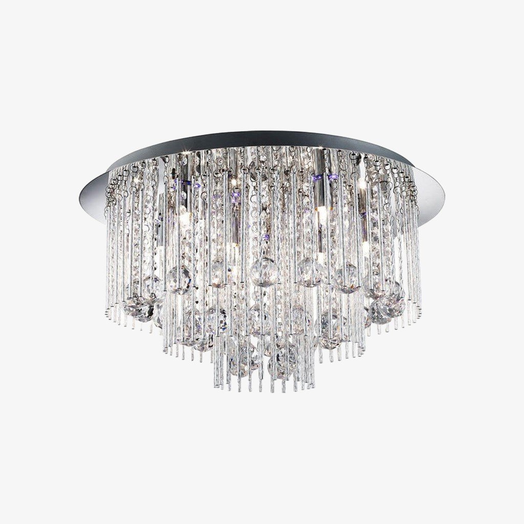 Virelis 8 Light Twist Tubes Ceiling Light – Modern Crystal Design for Dining Rooms or Lounges