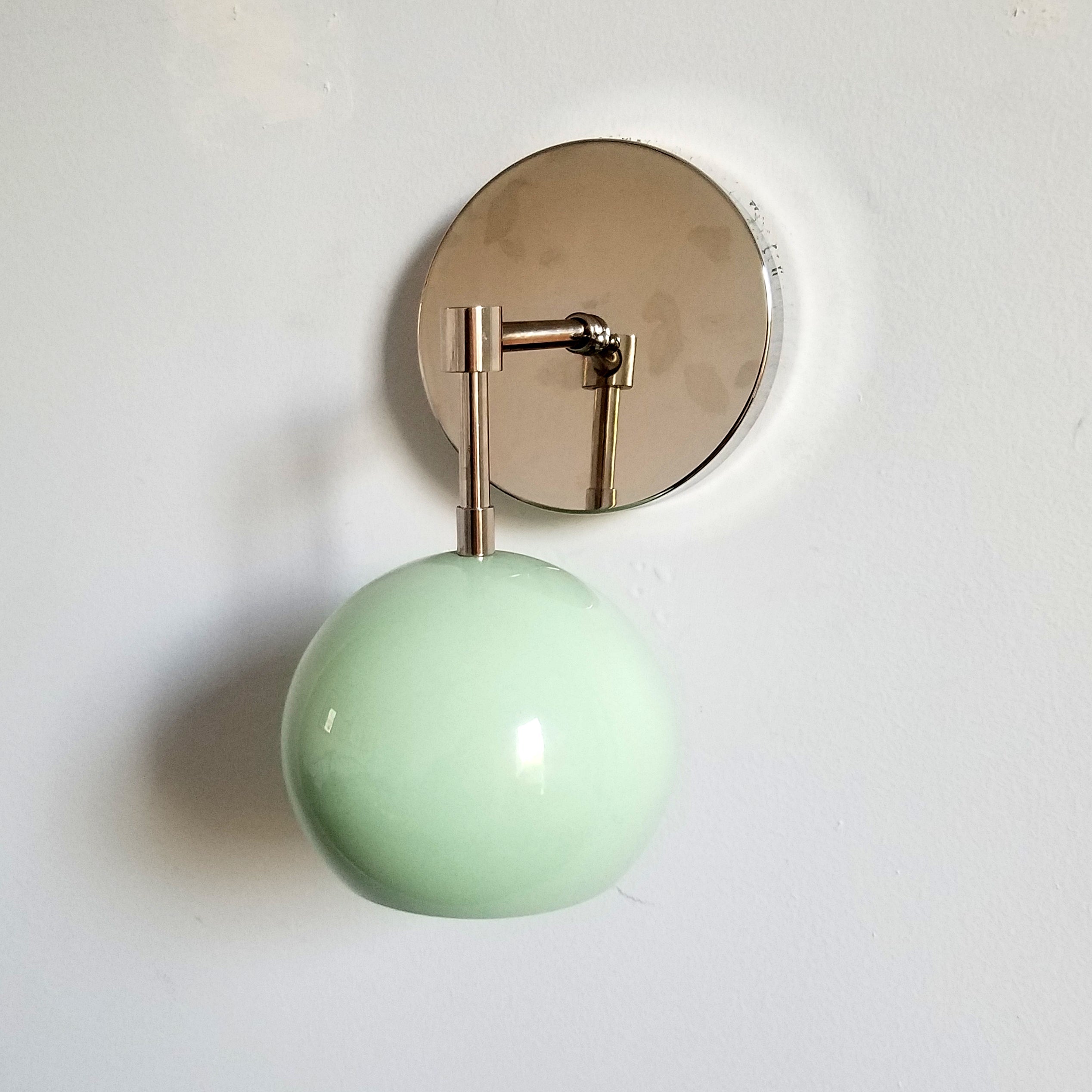 Vintage Inspired Spring Green Globe Wall Sconce