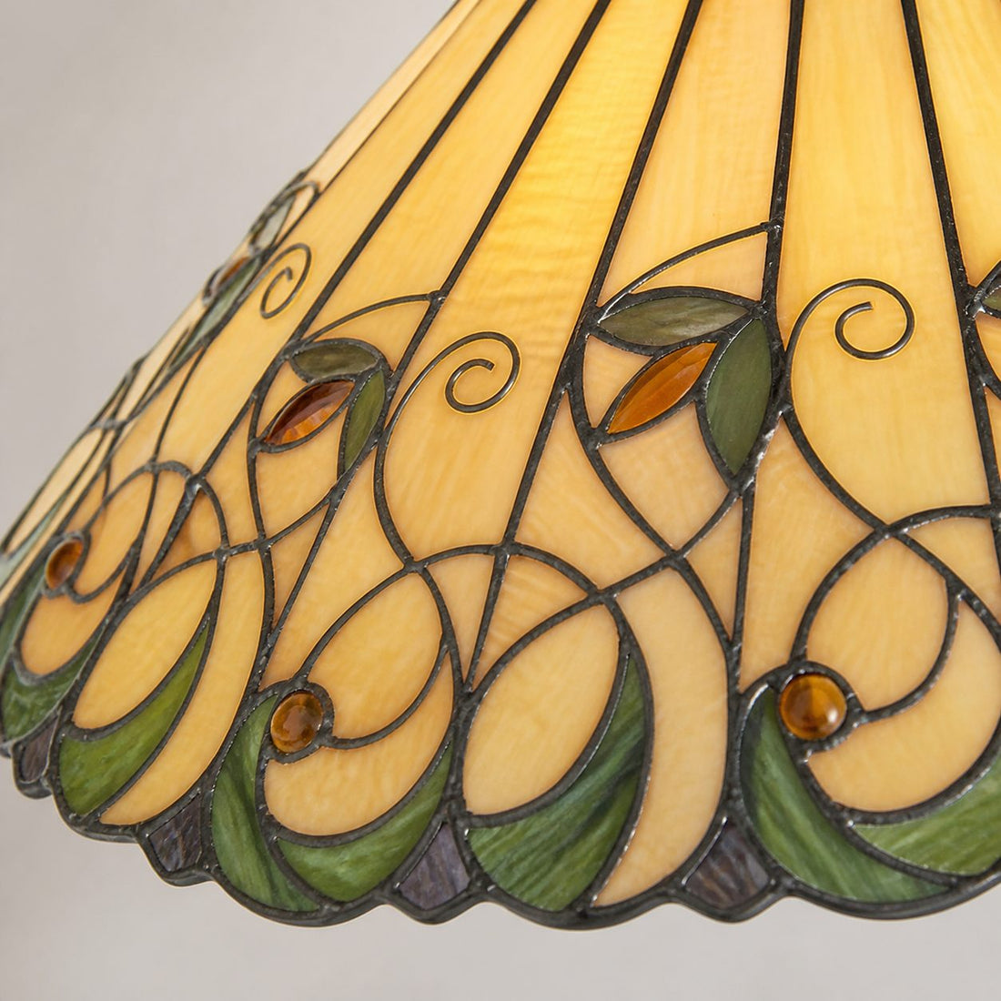 TF Jamelia Stained Glass Floor Lamp - Jewel-toned Mosaic Shade Decorative with Metal Column Finish Ideal