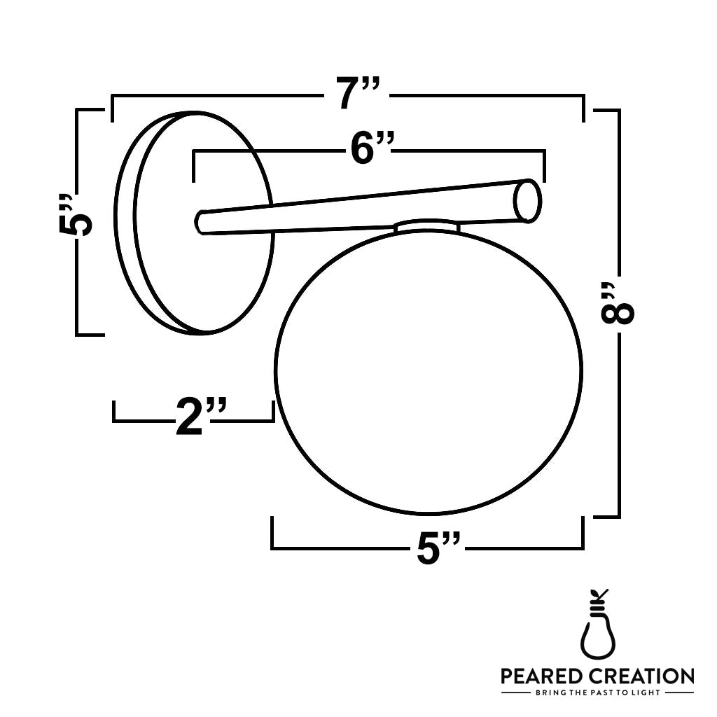 Glorica Glass Wall Sconce - Frosted Globe Light