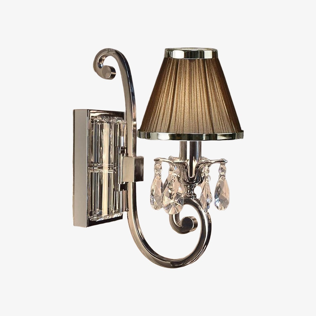 Talonis Luxury Crystal Wall Sconce – Chrome Finish Frame for Bedrooms and Home Décor