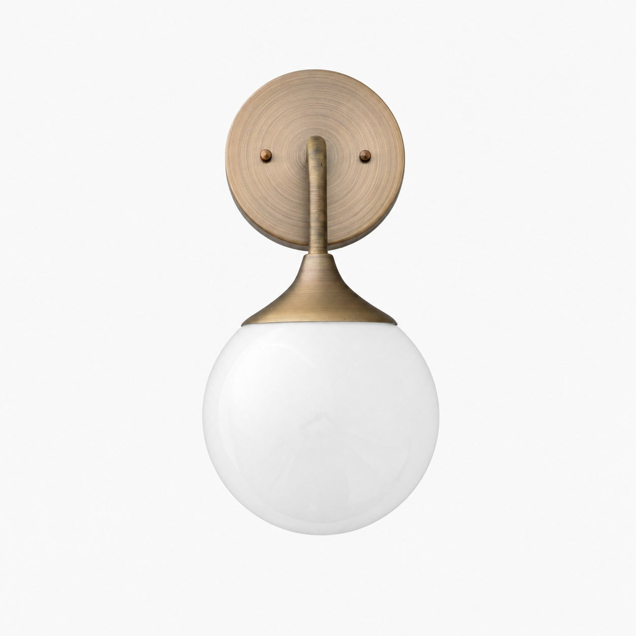 Glorica Glass Wall Sconce - Frosted Globe Light with Brass Fixture