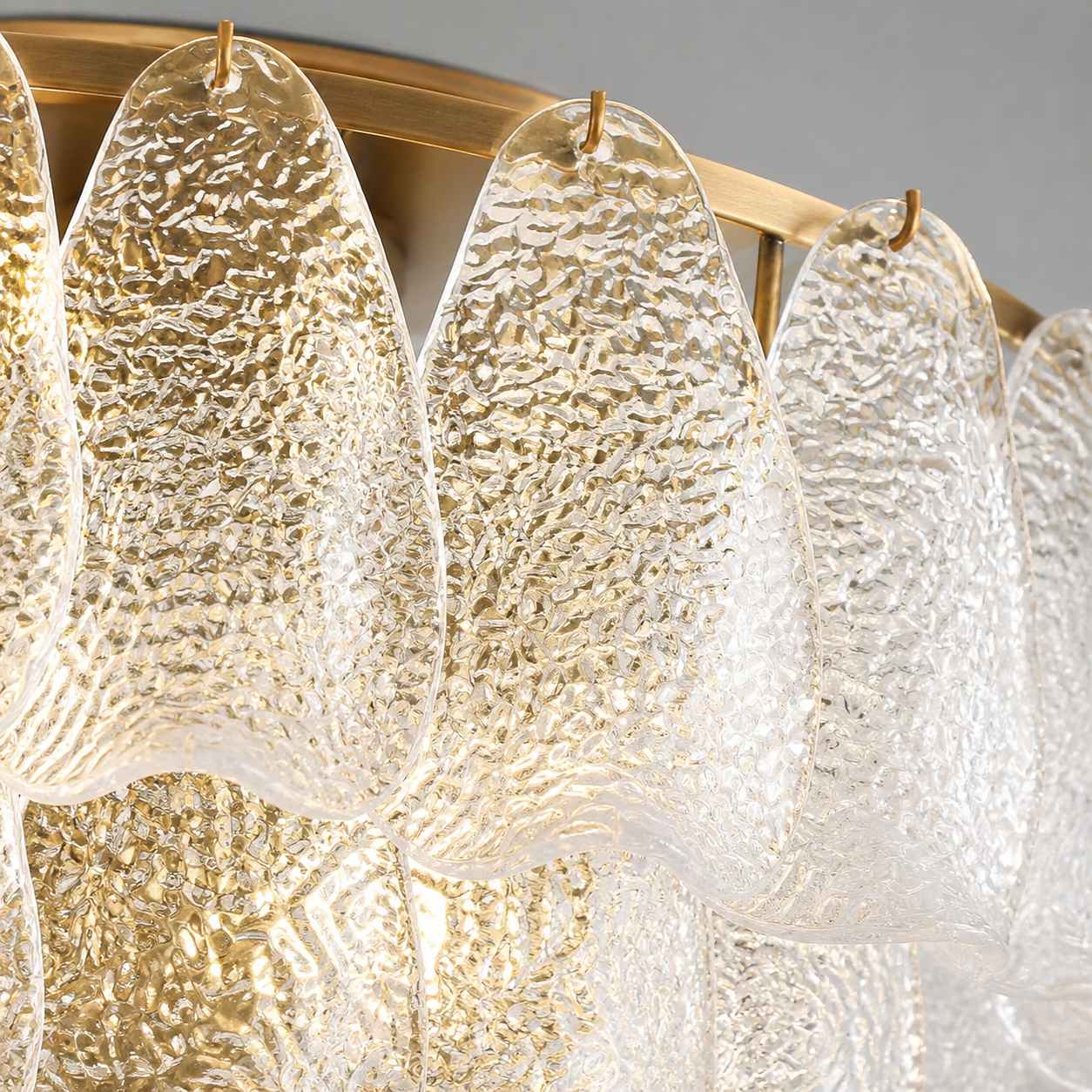Lumvey Tiered Glass Flush Mount – Round Stacked Design for Modern Home
