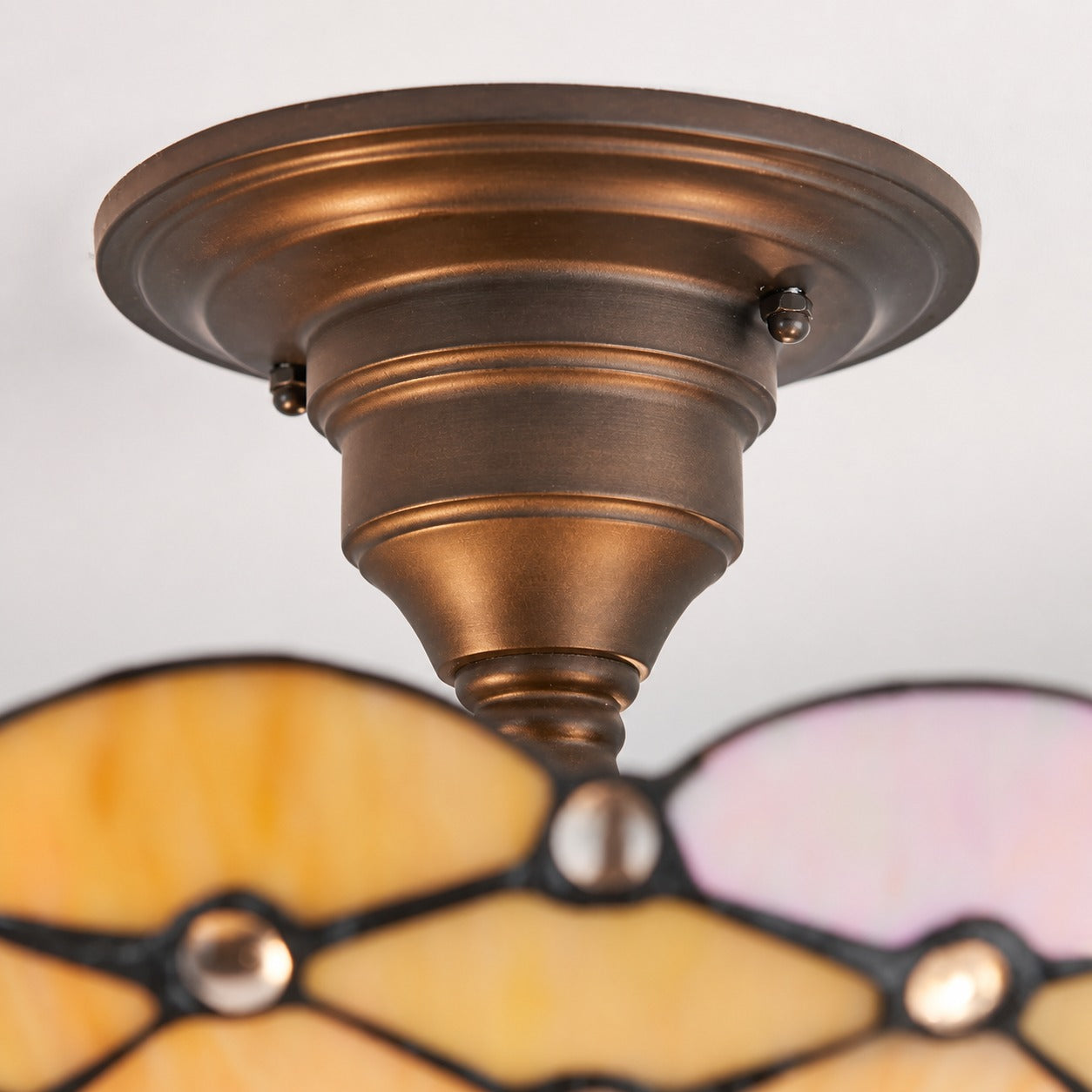 TF Pearl Handcrafted Tiffany Ceiling Light – Art Deco Stained Glass Light for Hallway or Living Room