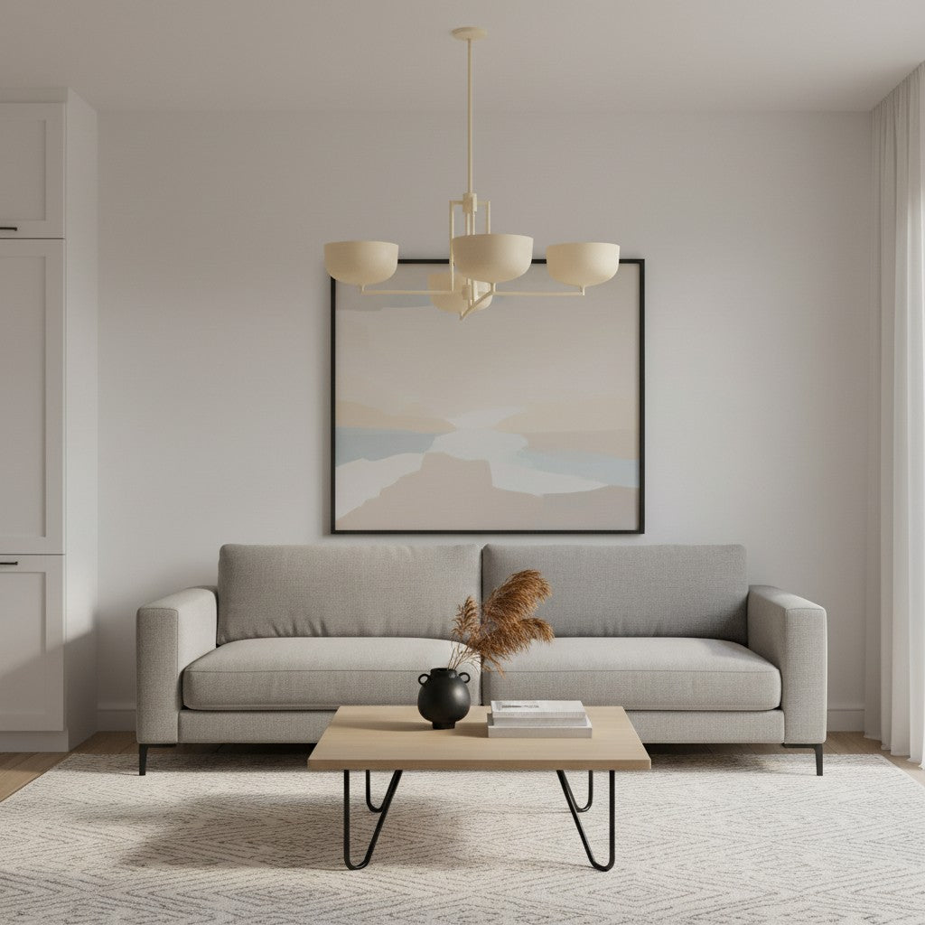 Lustrona Multi-Light Chandelier Metal Dome Shades - Streamlined Modern for Dining Room