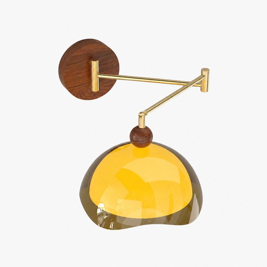 Afterglow Modern Sunset Wall Lamp – Dual Glass Shade Design with Wood-Texture Base