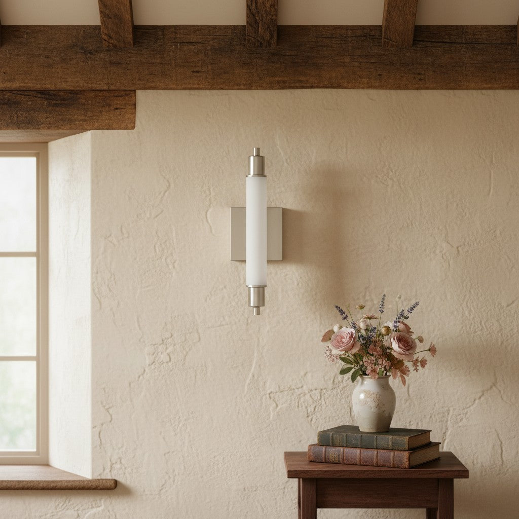 Ornato Luxe Modern Vanity Sconce - Art Deco Wall Light with Cylinder Shade