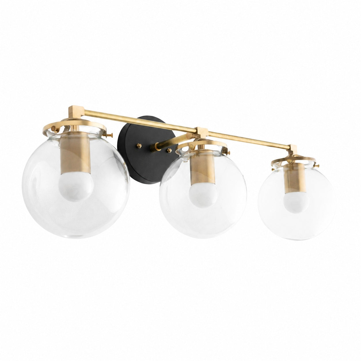 Glorica Glass 3 Shade Globe Vanity Light - Soft Bathroom Light Fixture