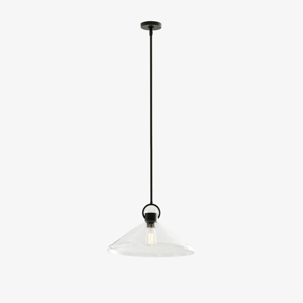Lirra Clear Glass Industrial Pendant Light - Perfect for Kitchen Island & Dining Room