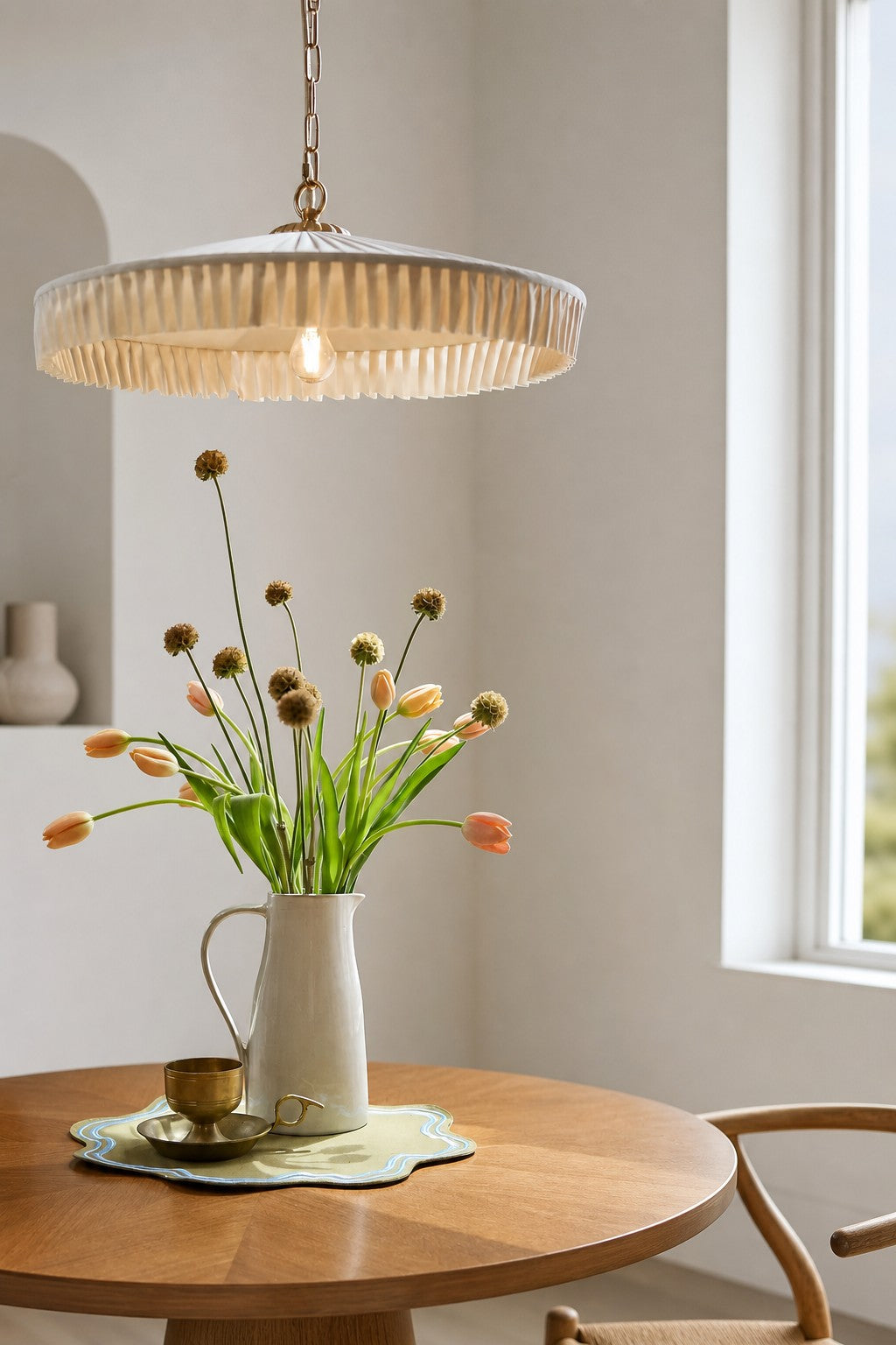 Elumina Silk Pleated Pendant Light - Classic Hanging Ceiling Fixture
