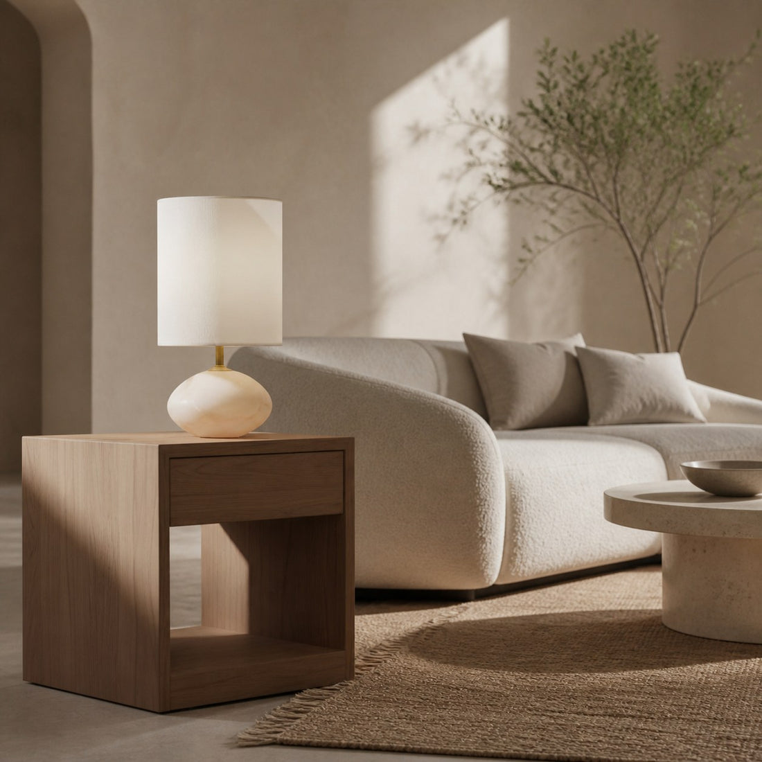 Albi Table Lamp Sleek Cylinder Base - Warm Glow for Modern Interiors and Small Spaces
