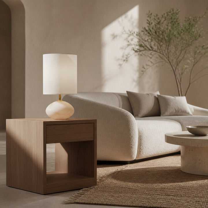 Albi Table Lamp Sleek Cylinder Base - Warm Glow for Modern Interiors and Small Spaces