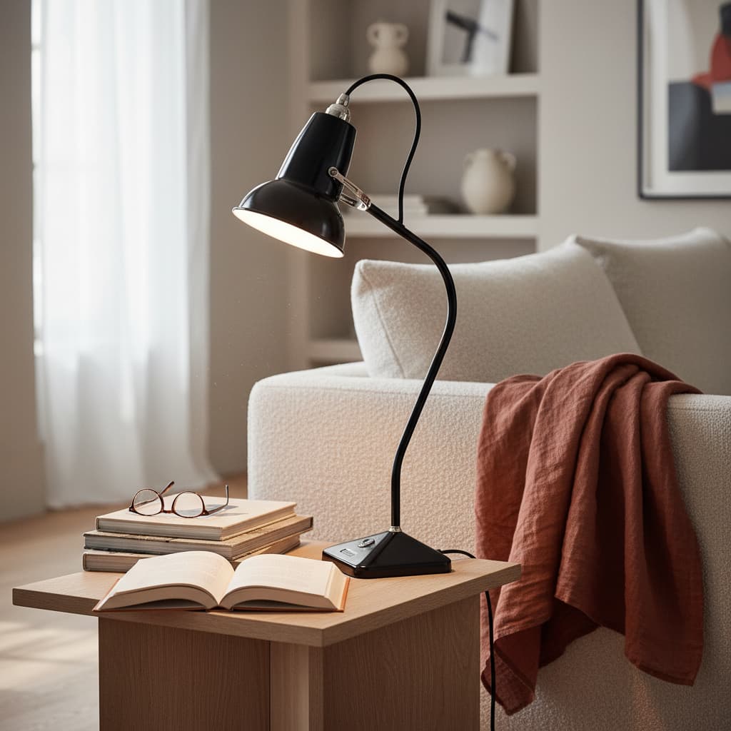 Original 1227 Vintage Style Compact Table Lamp with Metal Base for Home Accent
