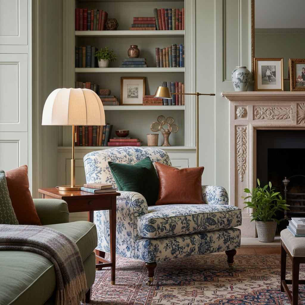 Vellaro Elegant Brass Table Lamp with Fabric Shade – Bedside Light for Contemporary Bedroom