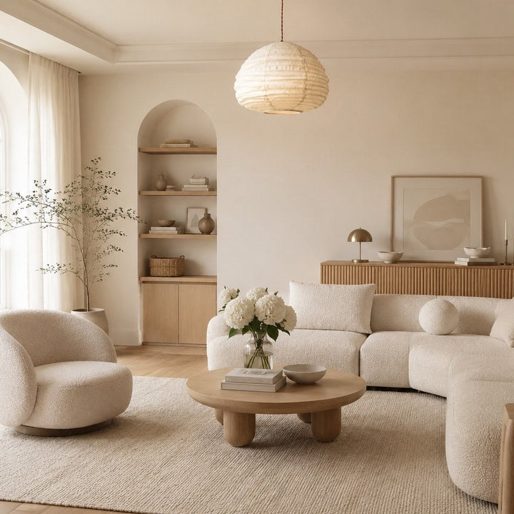 Natural Linen Wabi-Sabi Pendant Lamp