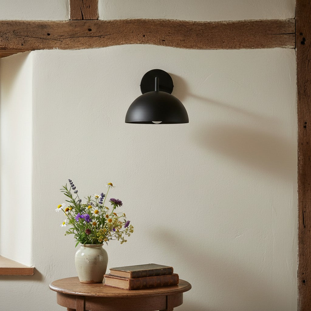 Metio Dome Shaped Minimalist Metal Design Wall Light – Ideal for Living Rooms and Bedrooms