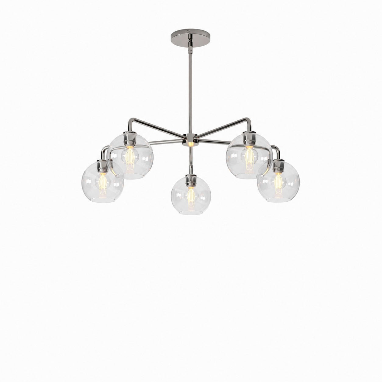 Selvion Elegant 5-Light Globe Chandelier – Modern Glass Pendant Lighting Fixture
