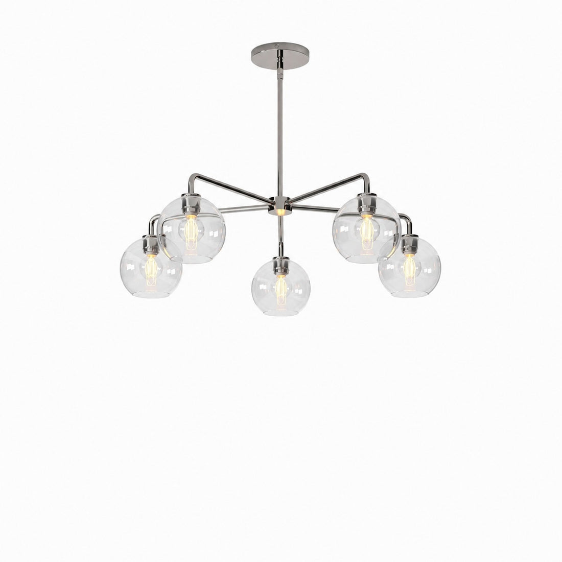 Selvion Elegant 5-Light Globe Chandelier – Modern Glass Pendant Lighting Fixture