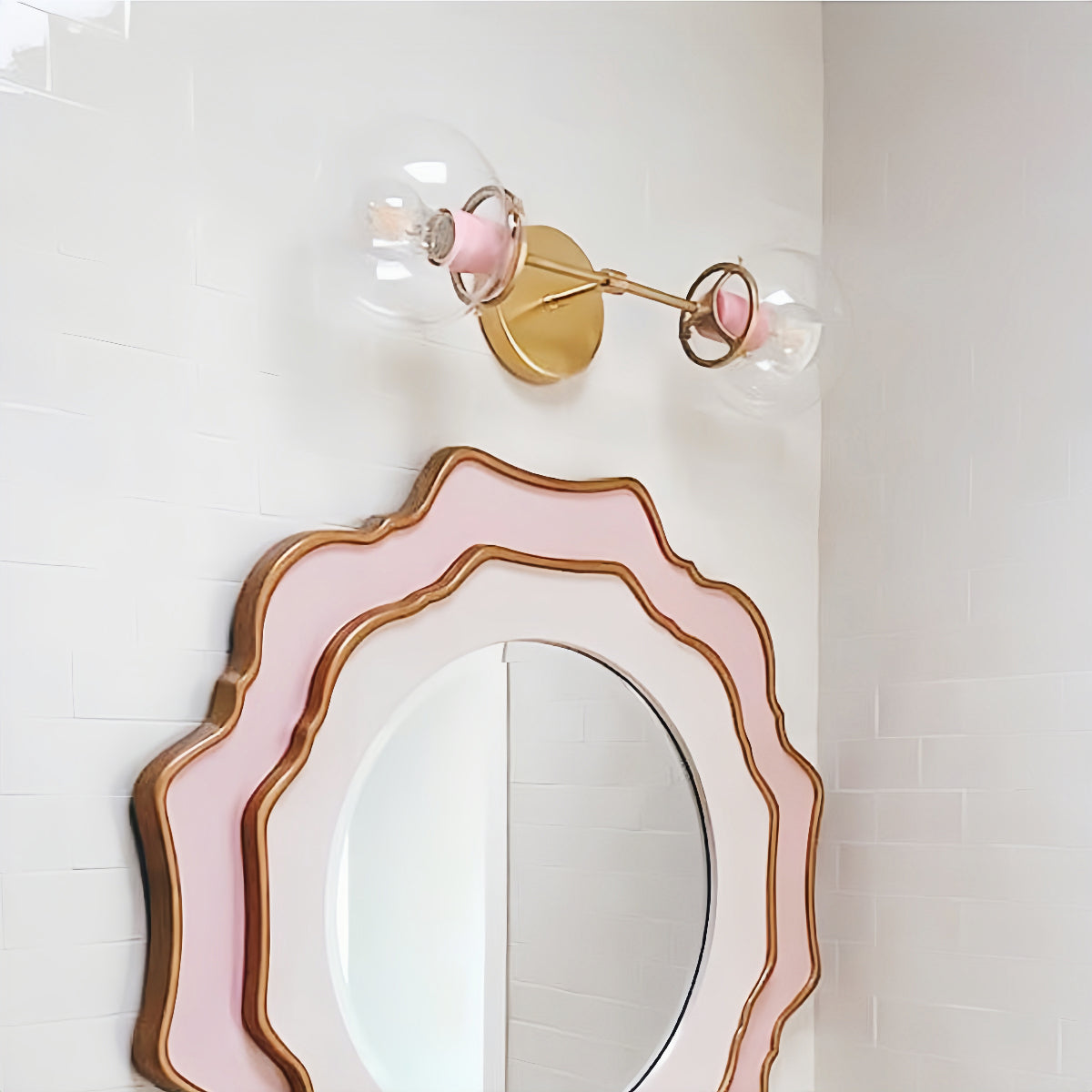 Color Pop Design Double Wall Light Fixture With Modern Metal Finish