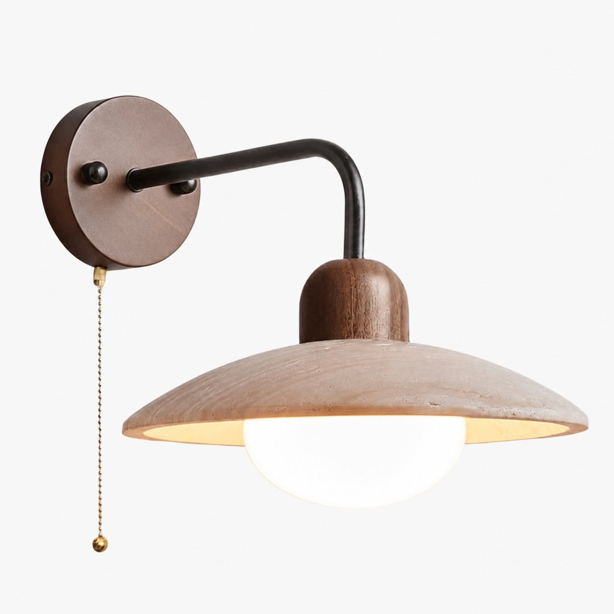 Discra Minimalist Sculptural Circular Wall Lamp —  Natural Style Wall Fixture for Hallway and Bedroom U18