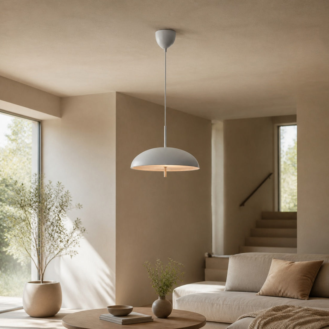Aurelia Pendant Lamp - Sculptural Metal Frame with Sleek Shade for Dining and Entry
