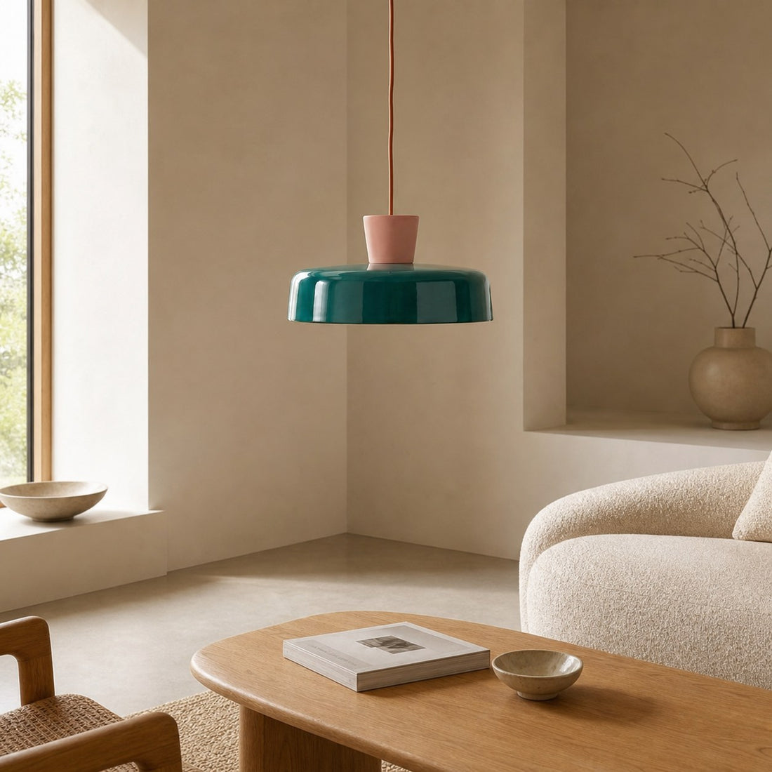Chromara Retro Modern Colorful Bowl Pendant Light for Kitchen Island and Dining Room