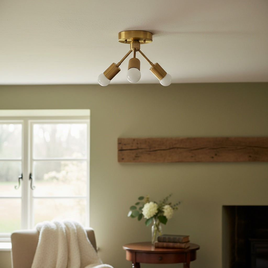 Lumen Art Deco Inspired Ceiling Lamp – Elegant Minimalist Flush Mount for Home Interiors