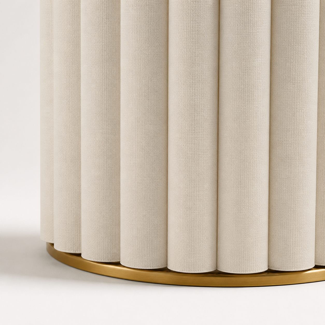 Duova Scalloped Wall Lamp - Antique Brass with Linen Fabric Suitable for Living Room and Bedroom