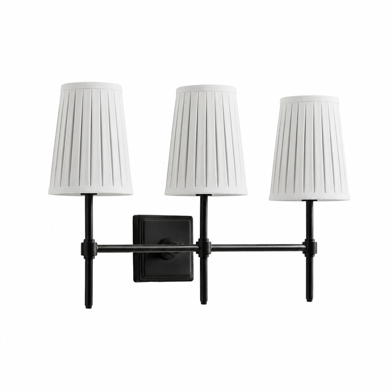 Derlina White Linen Shades Wall Lamp – Retro Metal Multi-Head Lighting Fixture