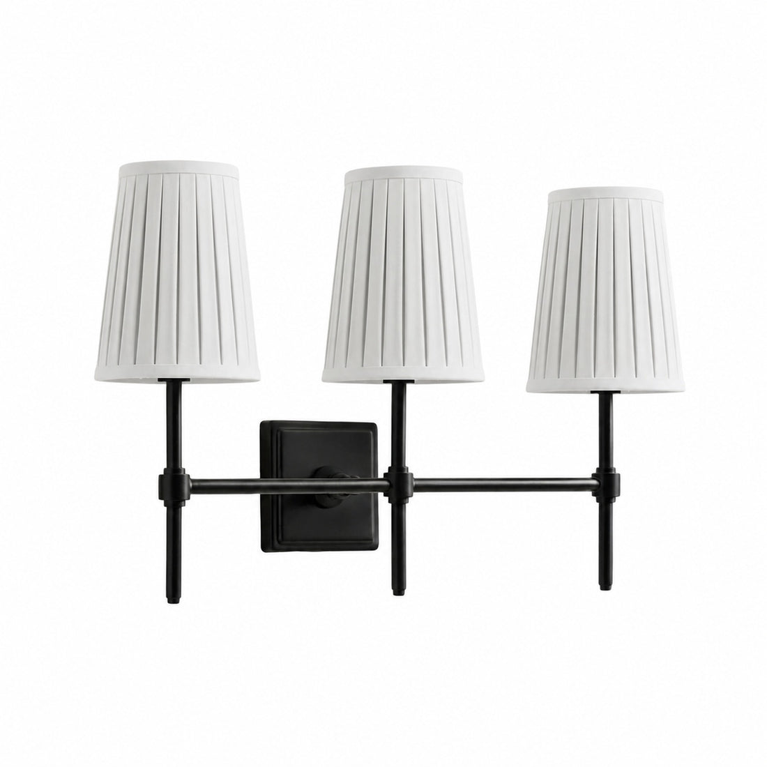 Derlina White Linen Shades Wall Lamp – Retro Metal Multi-Head Lighting Fixture