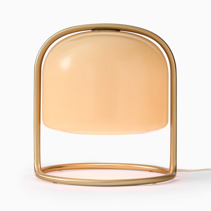 Delvora Champagne Bronze Table Lamp - Vintage Industrial Nightstand Light