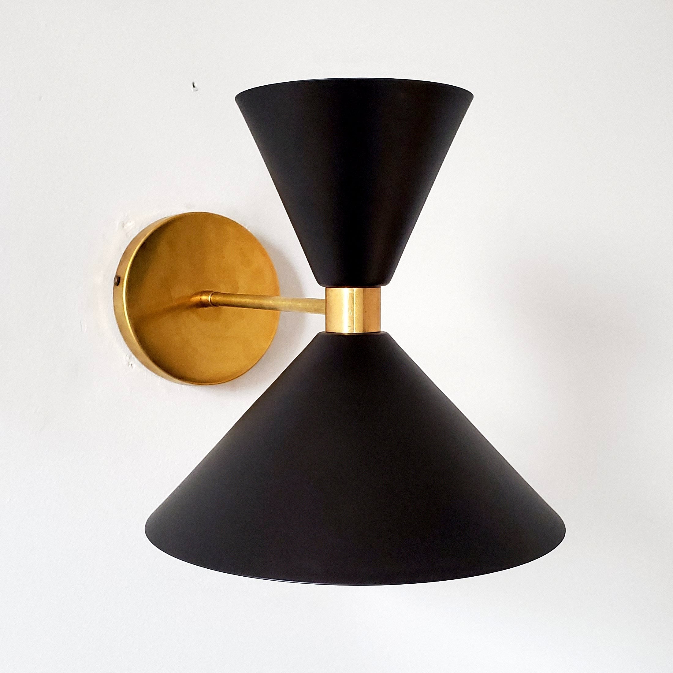Brass Cone Wall Sconce - Hourglass Lighting for Home Spaces