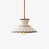 French Vintage Scalloped Ceramic Pendant Light 2