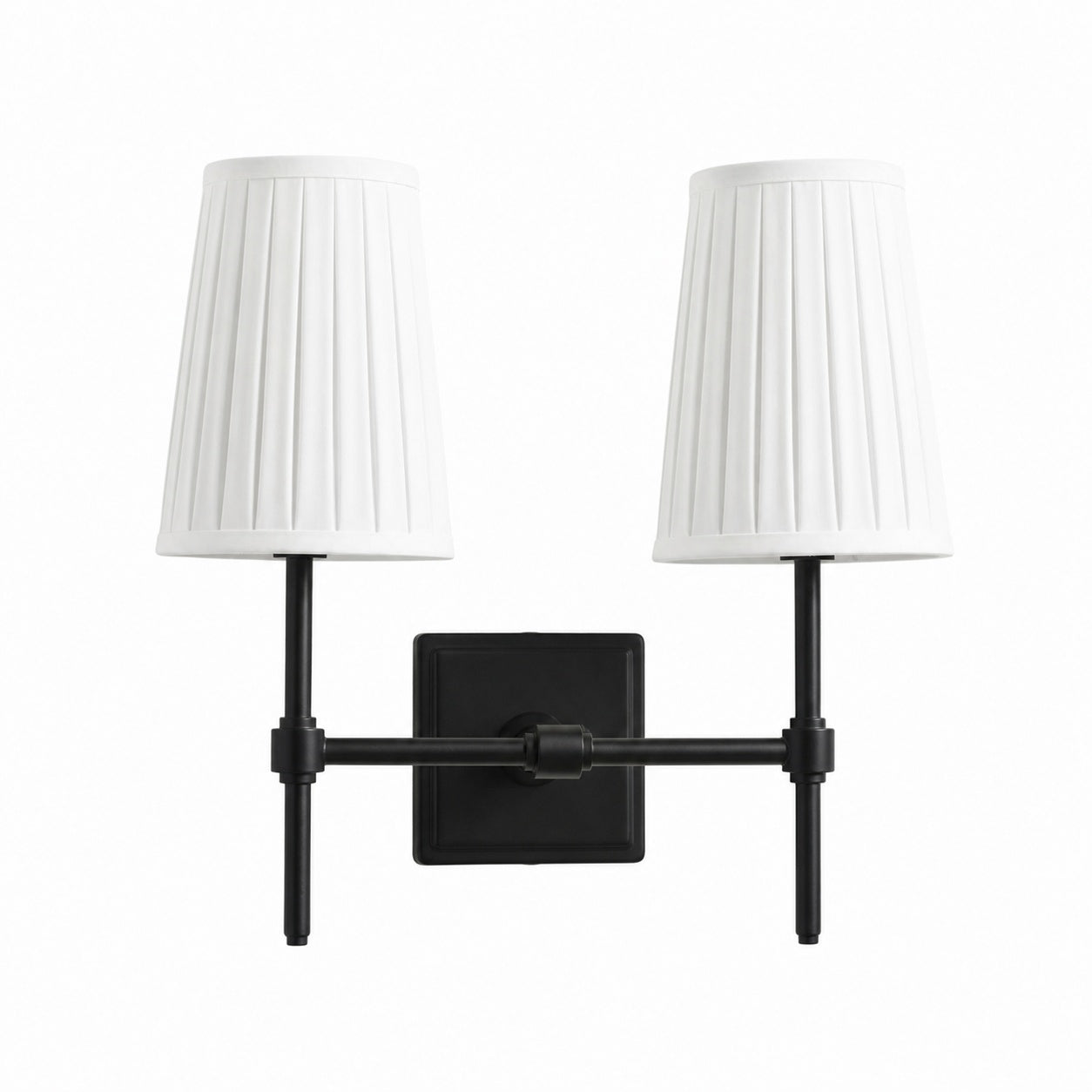 Derlina White Linen Shades Wall Lamp – Retro Metal Multi-Head Lighting Fixture