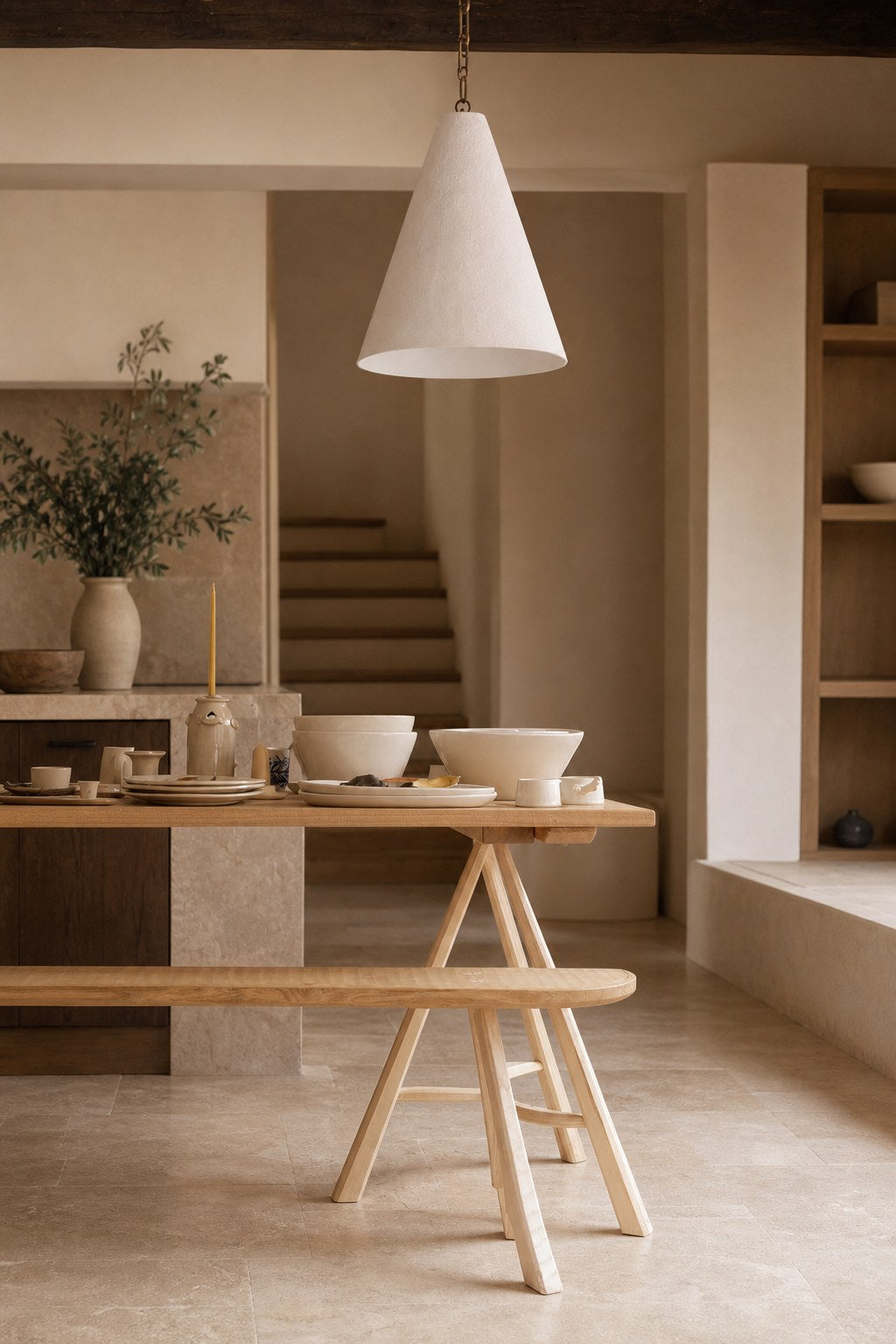 White Plaster Pendant Lamp