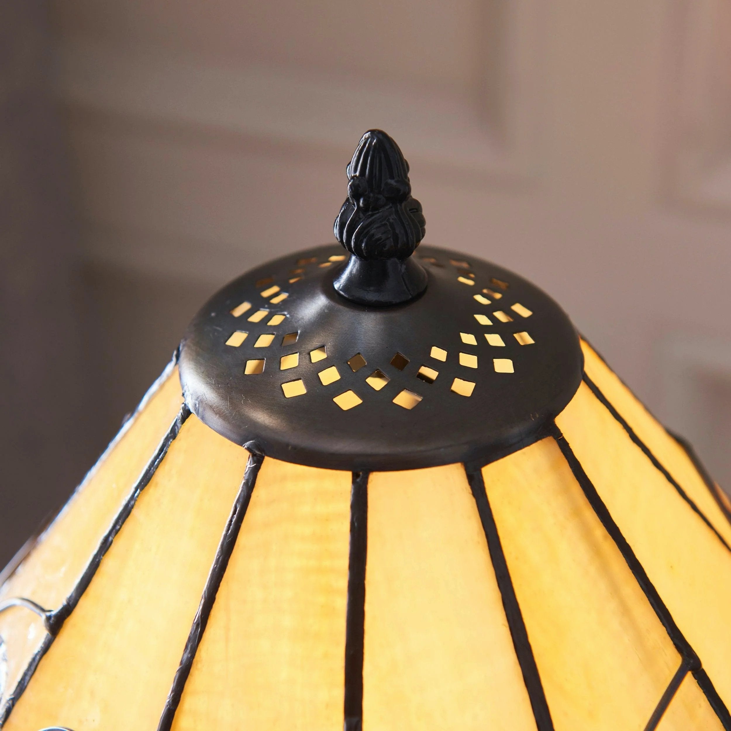 TF Jamelia Classic Stained Glass Table Light Lamp - Handcrafted Glass Light for Bedroom