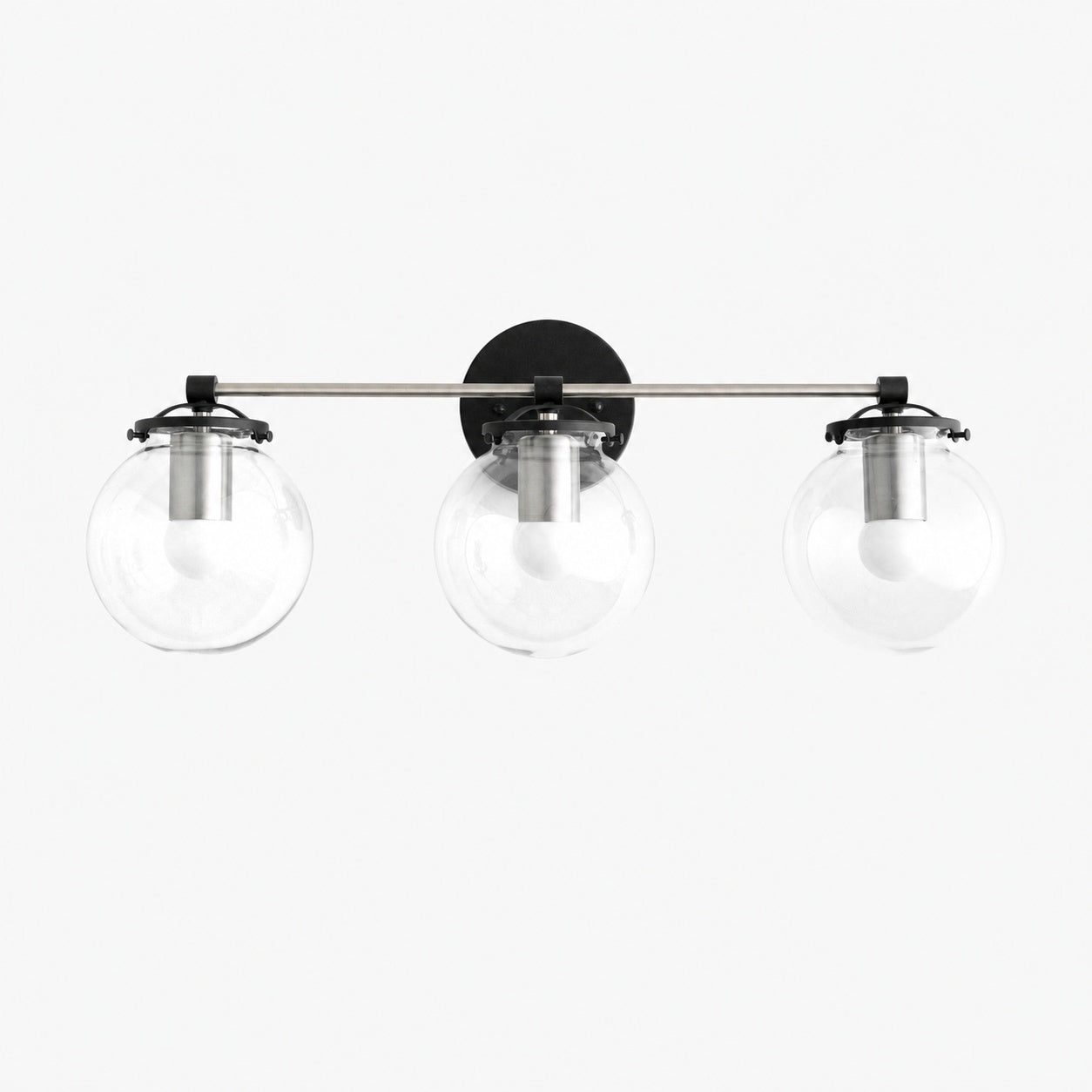 Glorica Glass 3 Shade Globe Vanity Light - Soft Bathroom Light Fixture